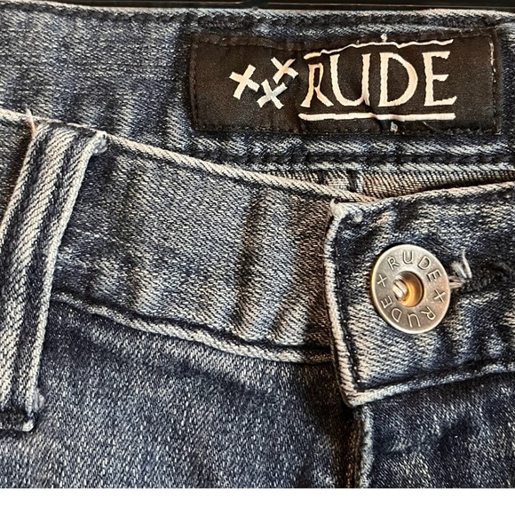 RUDE Super Skinny Denim Jeans Men's Wash Blue 30/32 - Picture 2 of 4